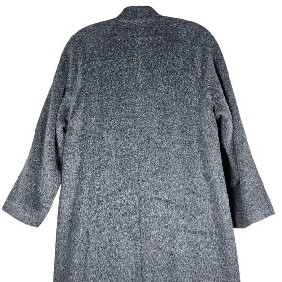 Henig Furs Wool Mohair Long Coat Gray Brushed Button Front Overcoat Womens 10 - Picture 10 of 15
